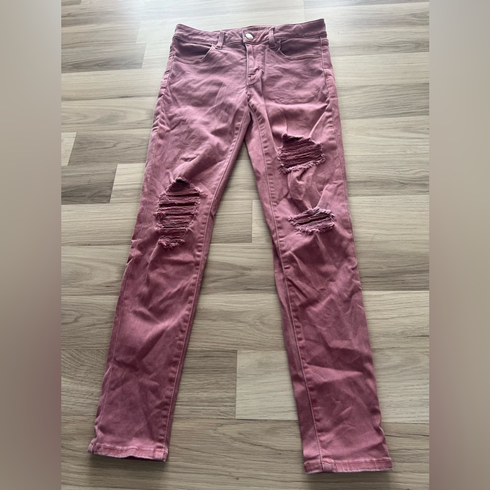 American Eagle Outfitters JEGGINGS  Rip Jeans Ladies sz 8